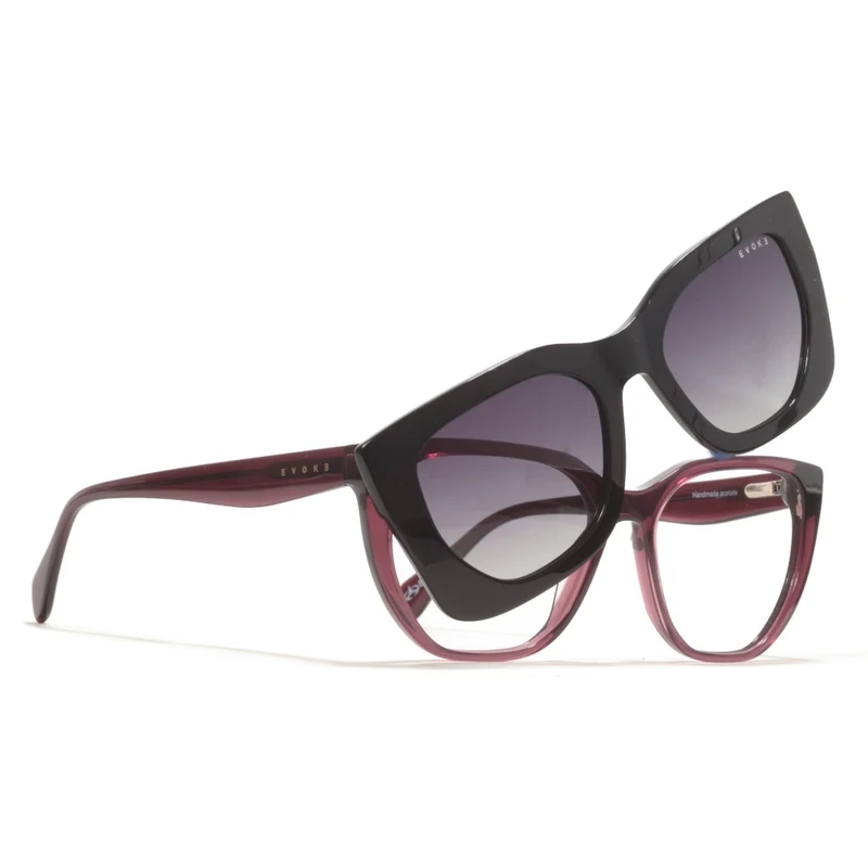 ÓCULOS DE GRAU EVOKE CLIP ON FATALE R02P CRYSTAL LILAC GRAY GRADIENT