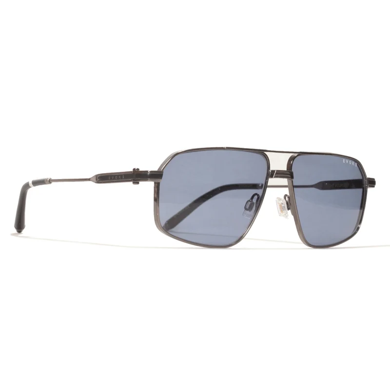 Óculos de Sol Evoke Shelby 06T Titanium 02A Gun Shine Black Blue Gradient