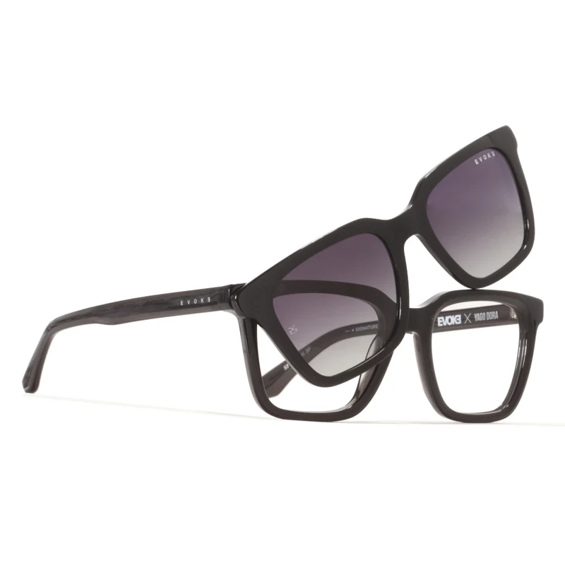 ÓCULOS DE GRAU Evoke X Yago Dora Clip on Square II YD01P Crystal Gray Polarized