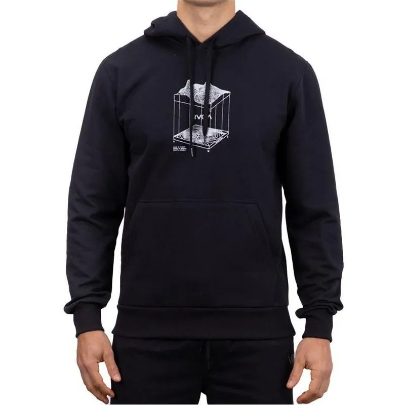 Moletom RVCA Canguru Topographic Oversize Preto 4G / preto
