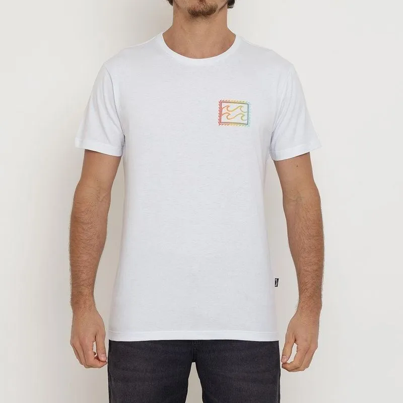 Camiseta Billabong Crayon Wave II Masculina Branco P / branco