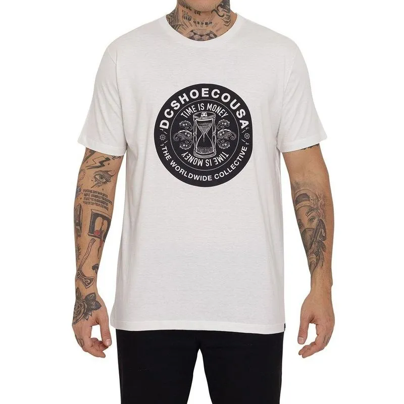 Camiseta DC Shoes Time Is Money Masculina Off White G / bege