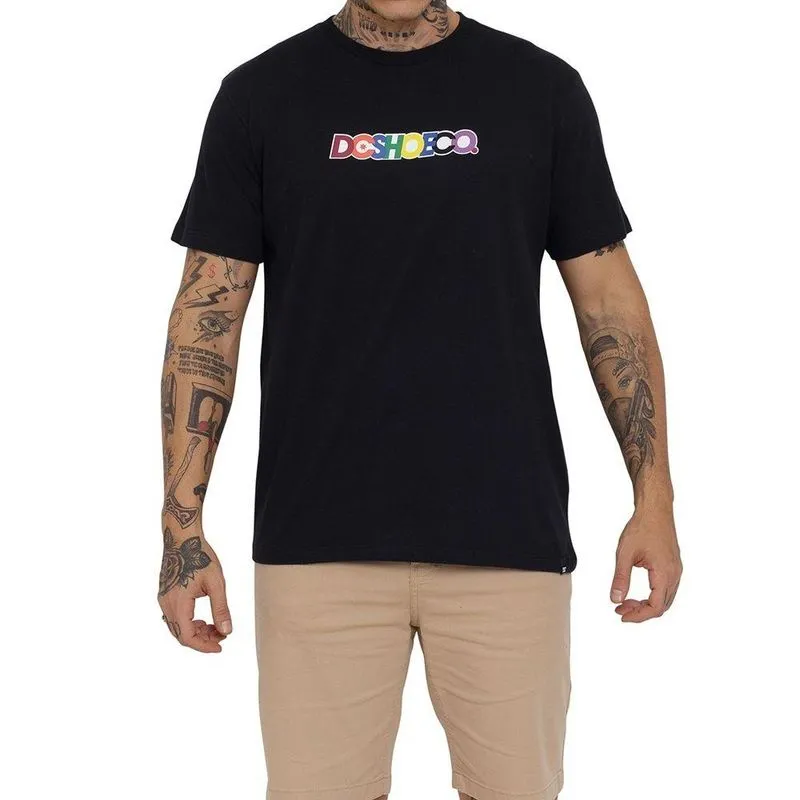 Camiseta DC Shoes Shoe Co Stacks Masculina Preto G / preto