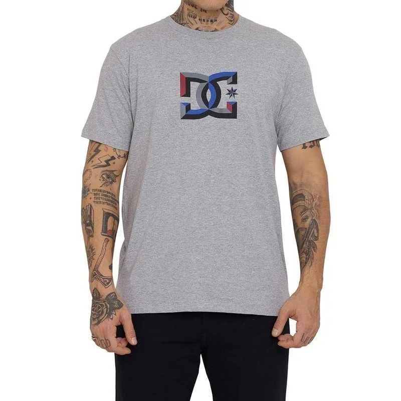 Camiseta DC Shoes DC Star Dimensional Masculina Cinza Mescla GG / cinza