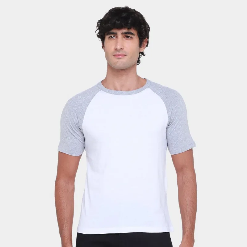 Kit Camiseta Básicos Raglan 2 Peças Masculina - Masculino - Preto+Branco