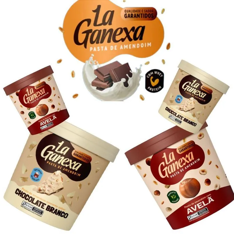 Kit 2 Pasta La Ganexa 450g Chocolate Branco + 1 Sabor