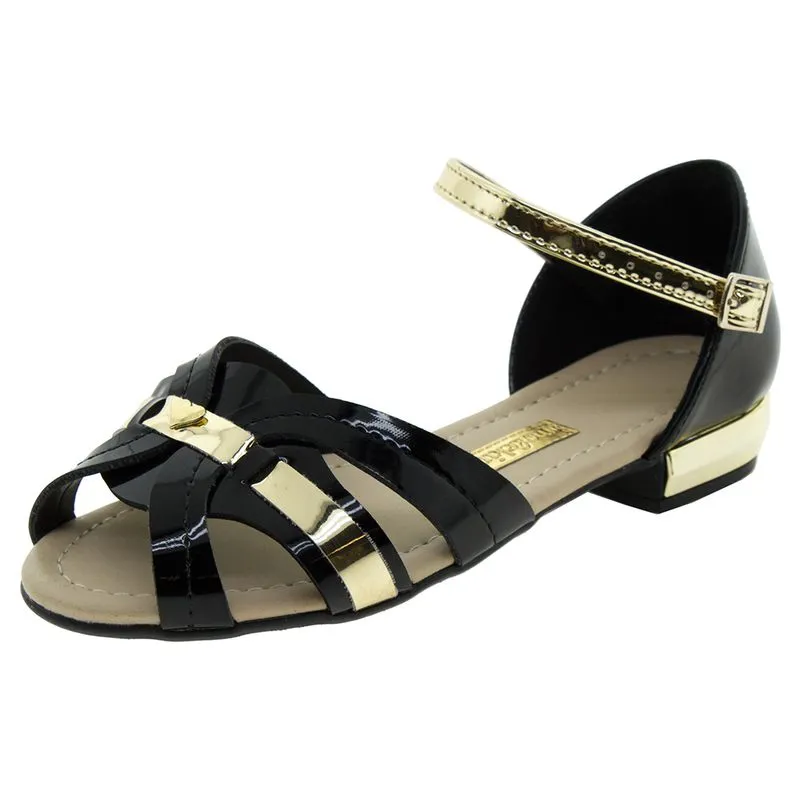 Sandália Infantil Feminina Molekinha - 2098442 VERNIZ/PRETO 32