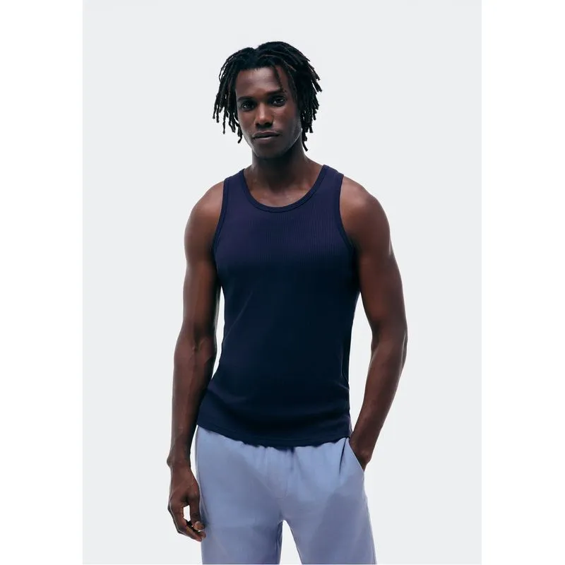Regata Básica Masculina Slim em Ribana - Azul M