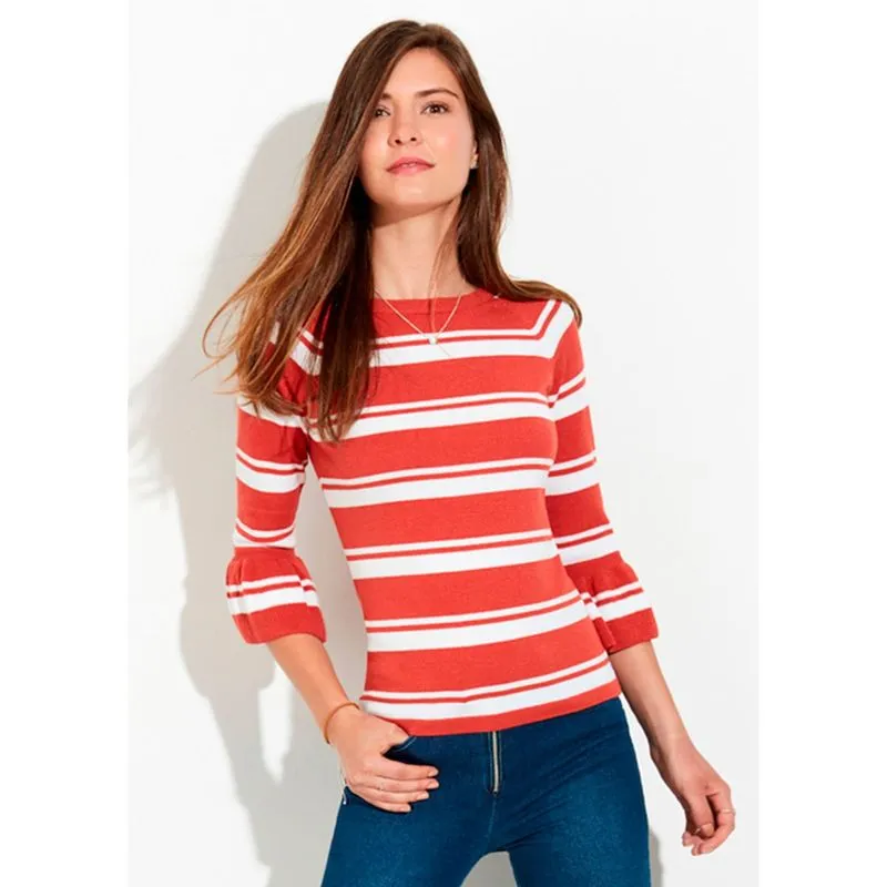 Blusa Feminina Em Tricô Listrado