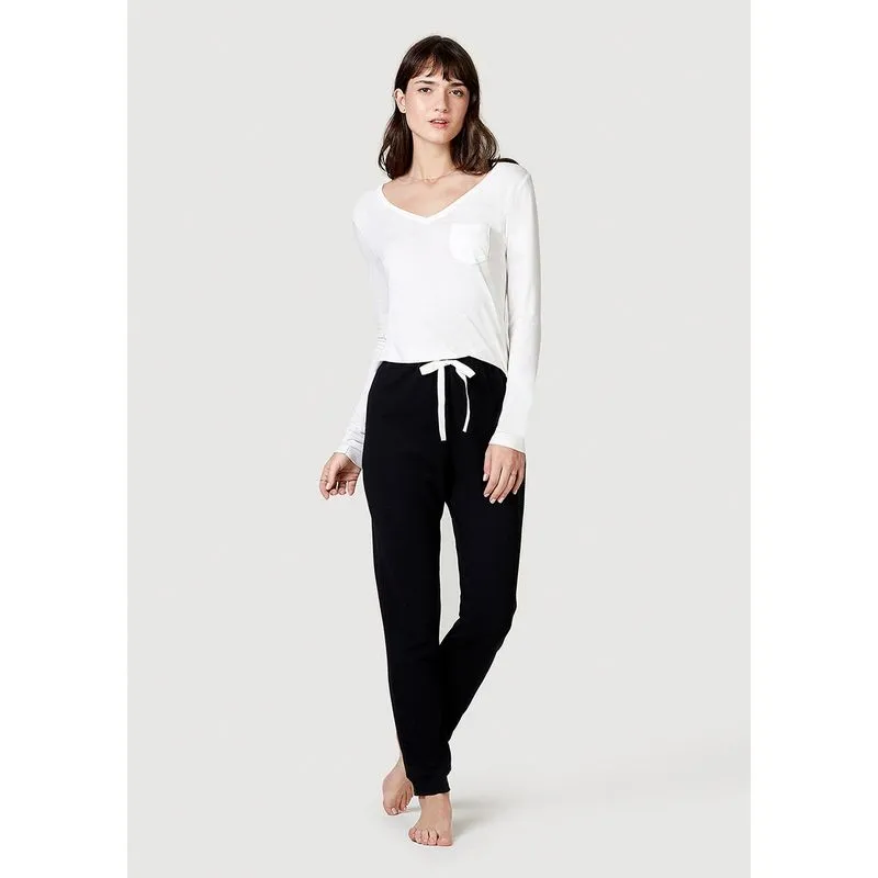Pijama Longo Feminino Decote V