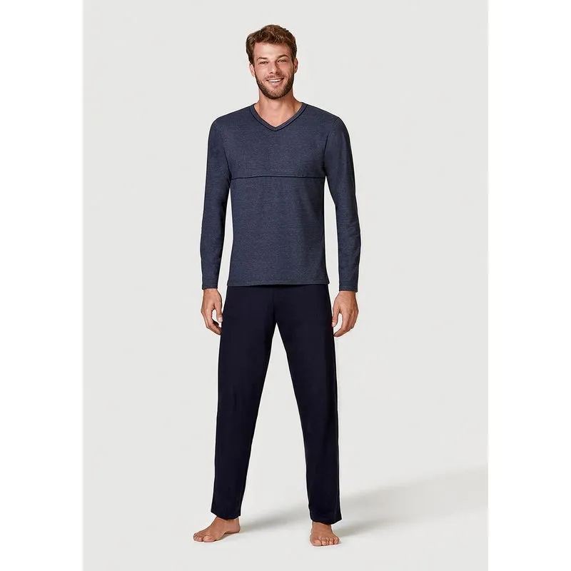 Pijama Longo Masculino Decote V