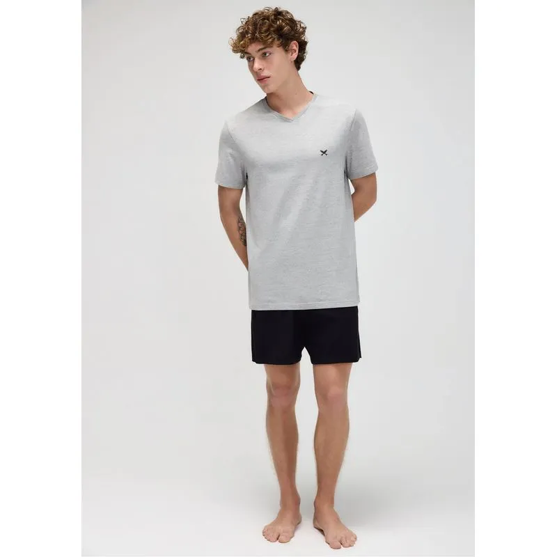 Pijama Masculino Curto Em Malha - Cinza XXG
