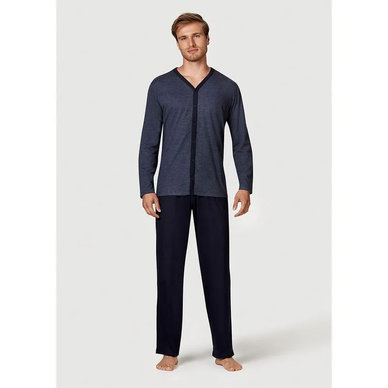Pijama Longo Masculino Com Botões