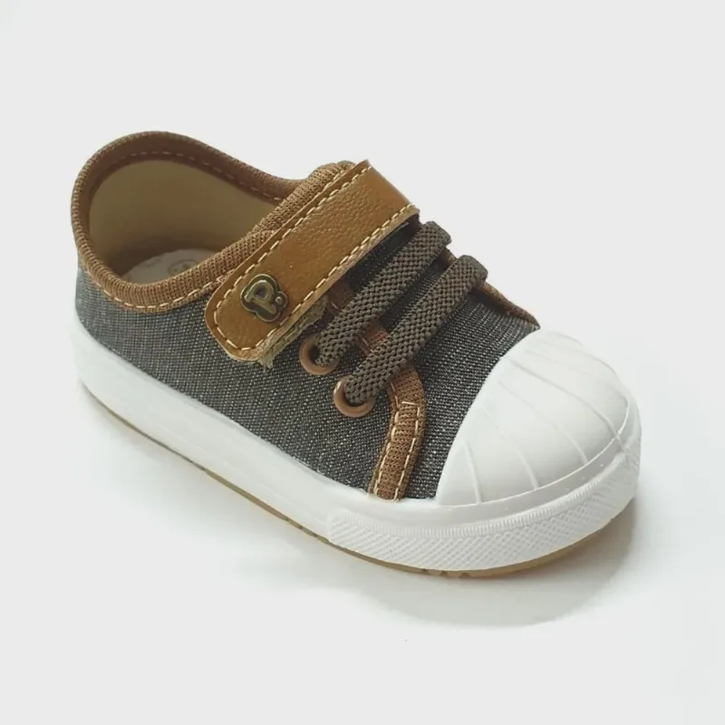Tênis infantil velcro pimpolho 16 ao 21 Marrom e Castanho