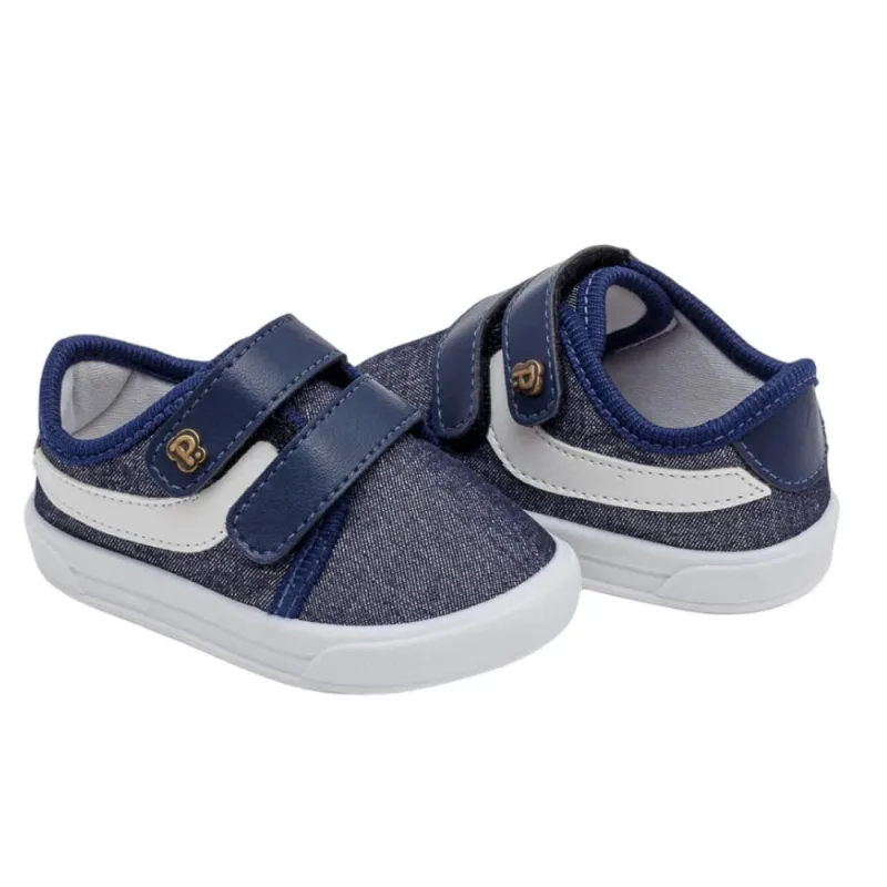 Tênis Masc Inf Pimpolho Fecho em Velcro Azul Jeans 0028451C