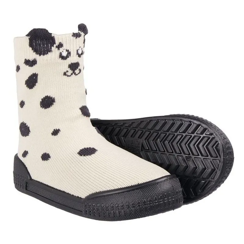 Meia Com Sola Infantil Pimpolho Cano Alto Dálmata Off White N° 23 (MP)