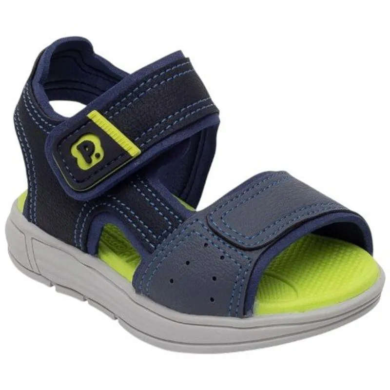 Sandália Infantil N° 16 Pimpolho Com Velcro Azul (MP)