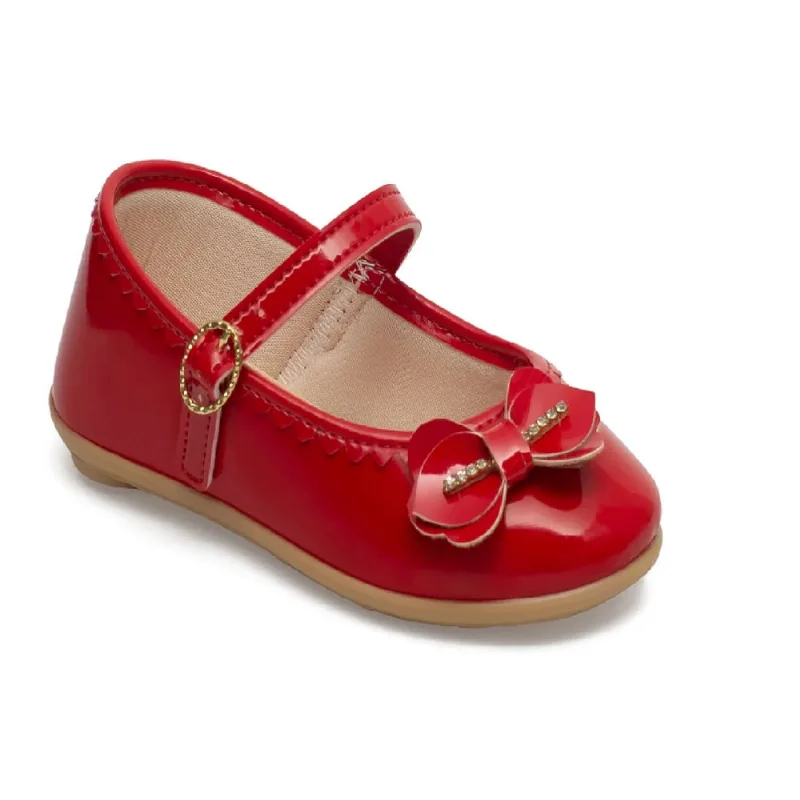 Sapatilha Menina com Laço Pimpolho Vermelha 0120125C 20 / Vermelho