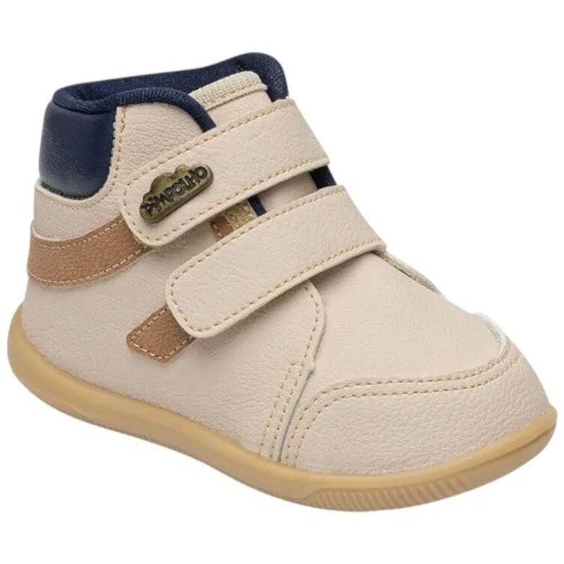 Bota Infantil N° 16 Pimpolho Com Velcro Bege (MP)