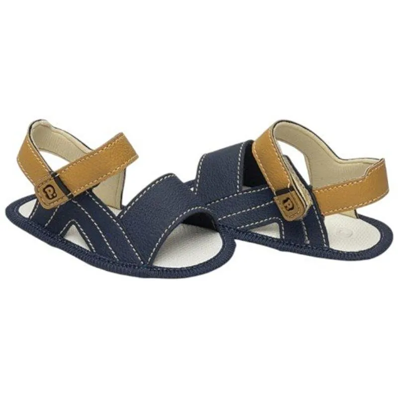 Sandália Infantil N° 1 Pimpolho Com Velcro Azul (MP)