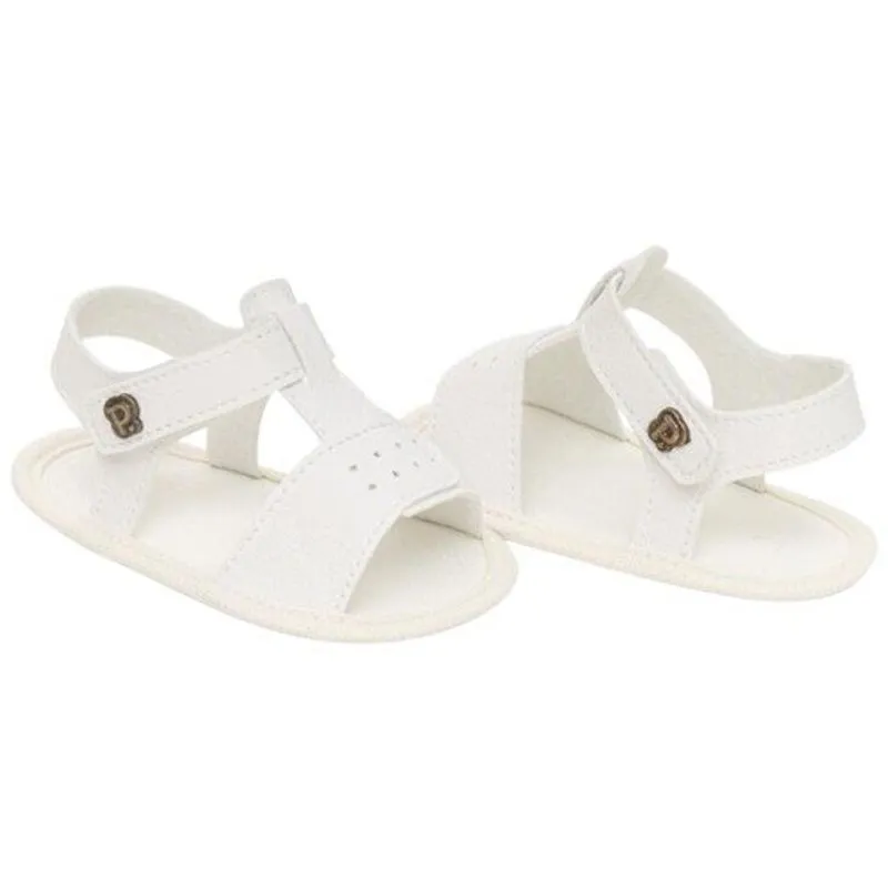 Sandália Infantil N° 2 Pimpolho Com Velcro Branco (MP)