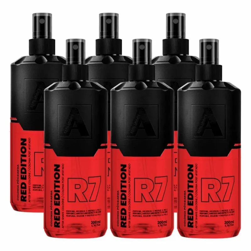Kit 6x Loção Pós Barba Red Edition R7 200ml Alfa Looks