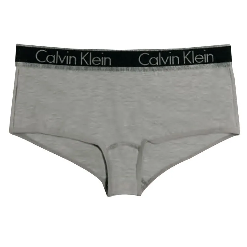Calcinha Boyshort Cotton com Elástico Bordado Logo Calvin Klein
