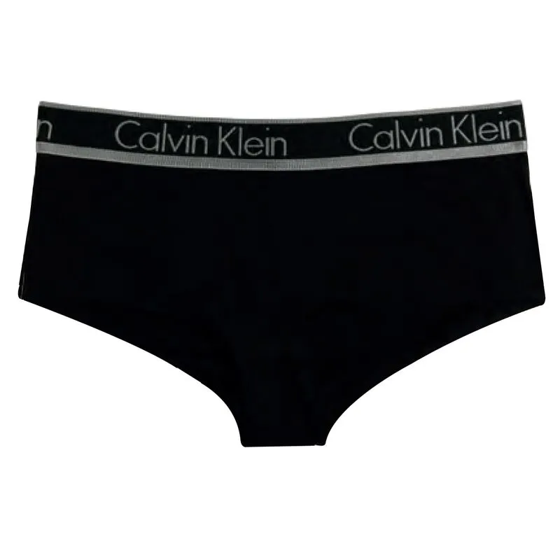 Calcinha Boyshort Cotton com Elástico Bordado Logo Calvin Klein