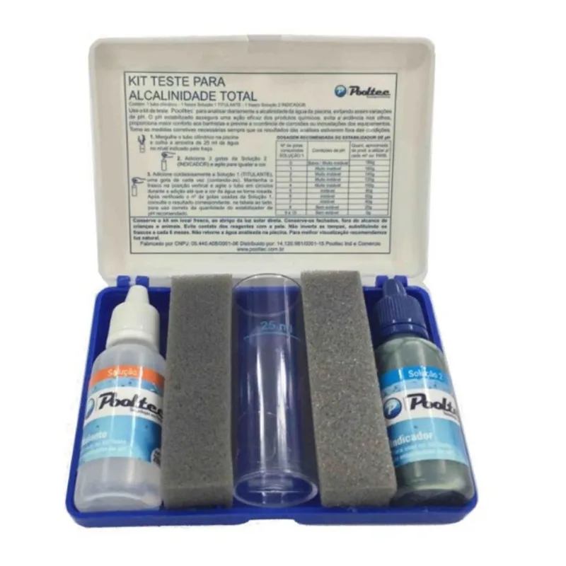 Kit Estojo De Teste De Alcalinidade Total Para Água Piscinas