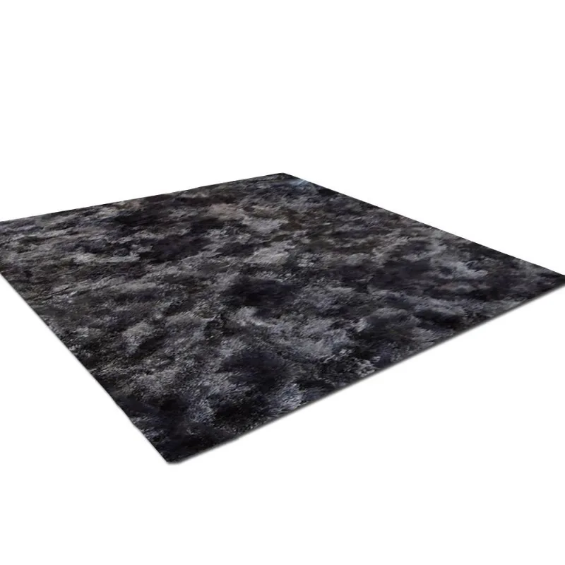 Tapete 2,00x1,50 Felpudo Pelo Alto Preto Mesclado