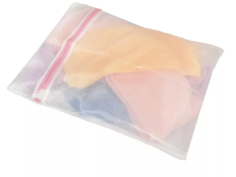 Kit Com 5 Sacos Para Lavar Roupas Delicadas 30x40 Cm Zíper