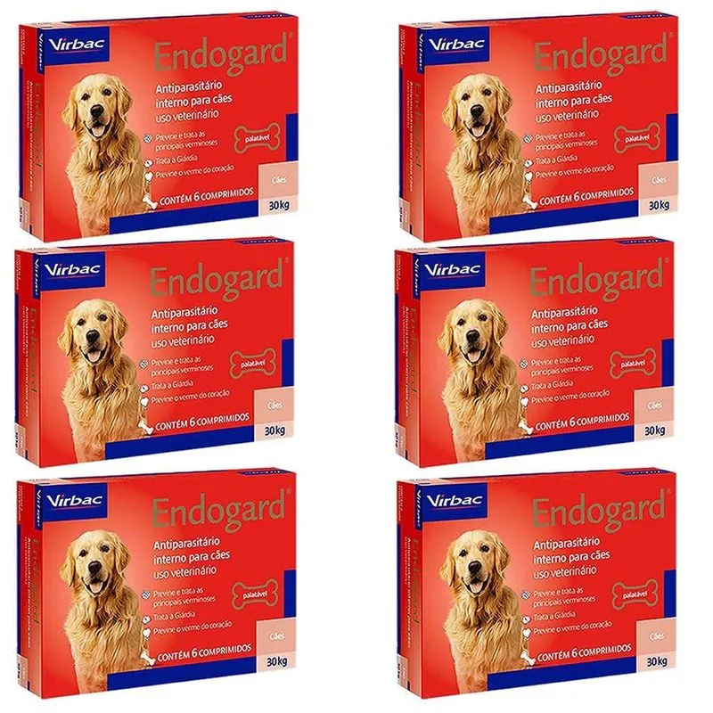 Vermífugo Endogard Cães 30kg Kit 6cx 6cps Cada - Virbac