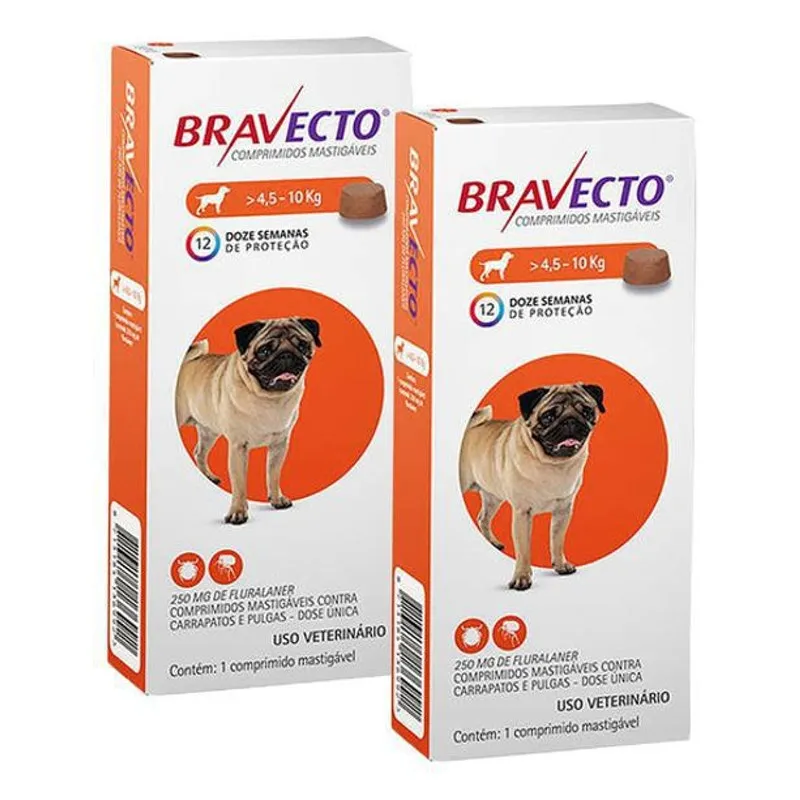 Combo Antipulgas E Carrapatos Bravecto De 4,5 A 10kg