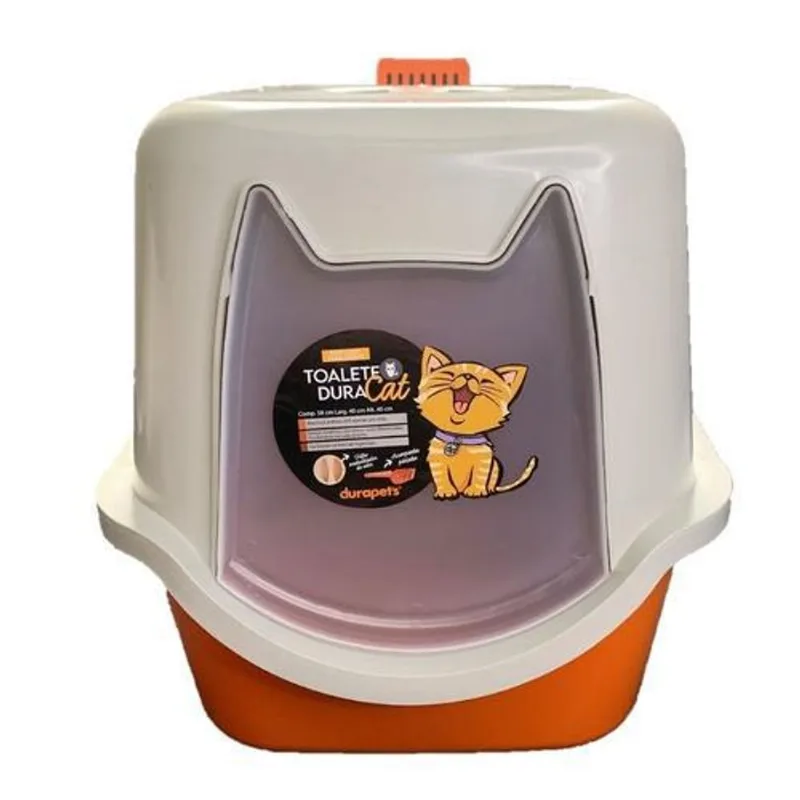 Caixa De Areia FechadaBanheiro Gatos Box Felino Laranja