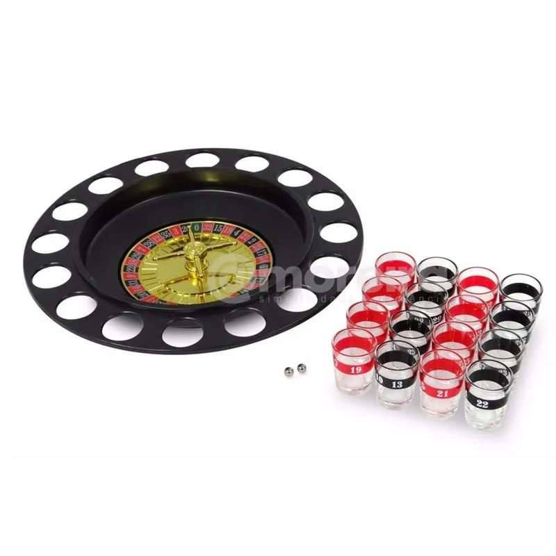 Jogo Cassino Shot Com Roleta 16 Copos Bebida Drink Destilado