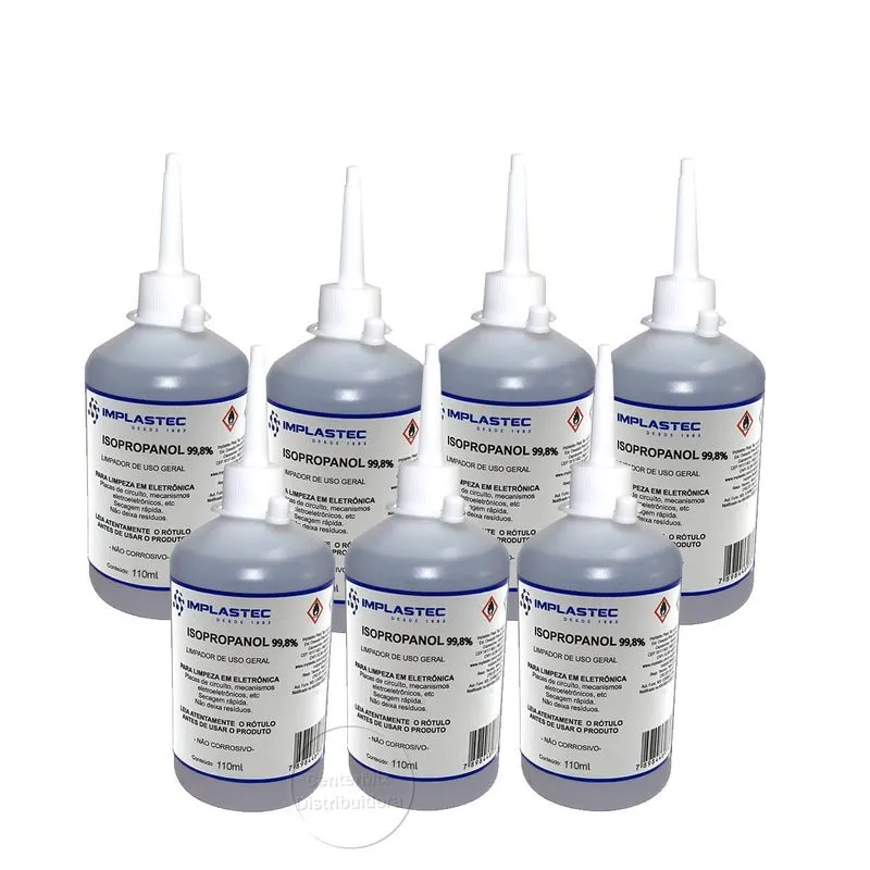 Kit 10 Alcool Isopropilico Limpeza Placas Circuito 110ml