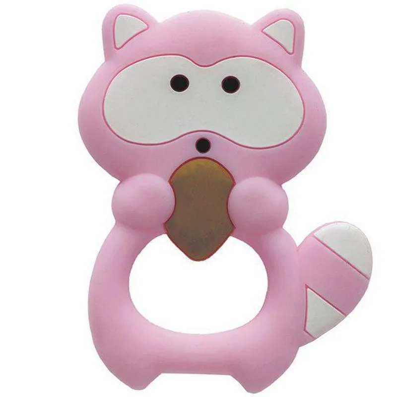 Mordedor De Silicone Guaxinim - Rosa - Buba