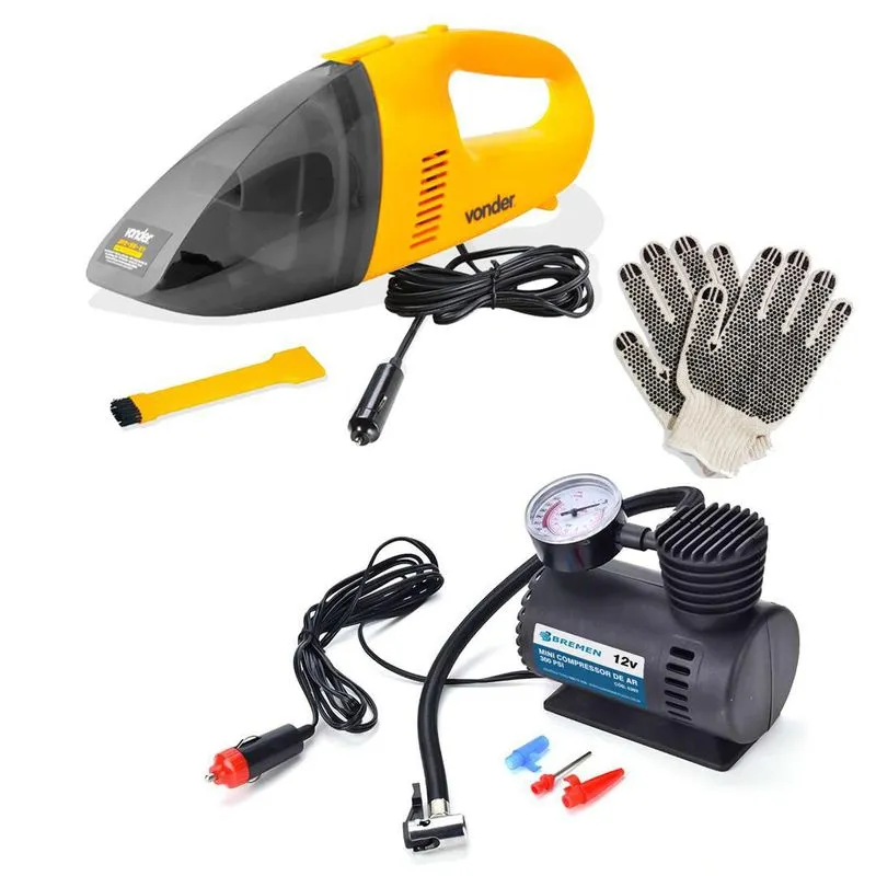 Aspirador De Pó Automotivo 12v Vonder E Mini Compressor