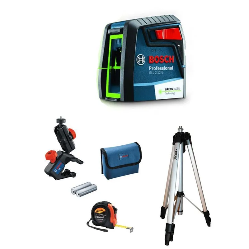 Nível Laser Verde De Linhas Gll2-12G Bosch + Acessórios