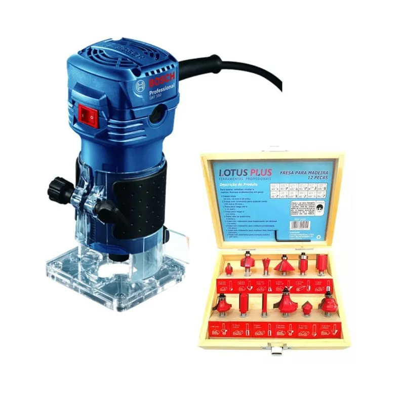 Tupia Manual Bosch Gkf 550 550W Profissional 220V Acessórios