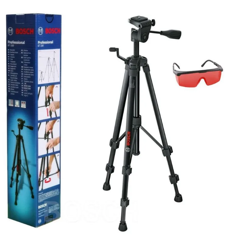 Tripe Profiss. Bt150 Bosch Pra Nível Laser + Óculos Bt 150