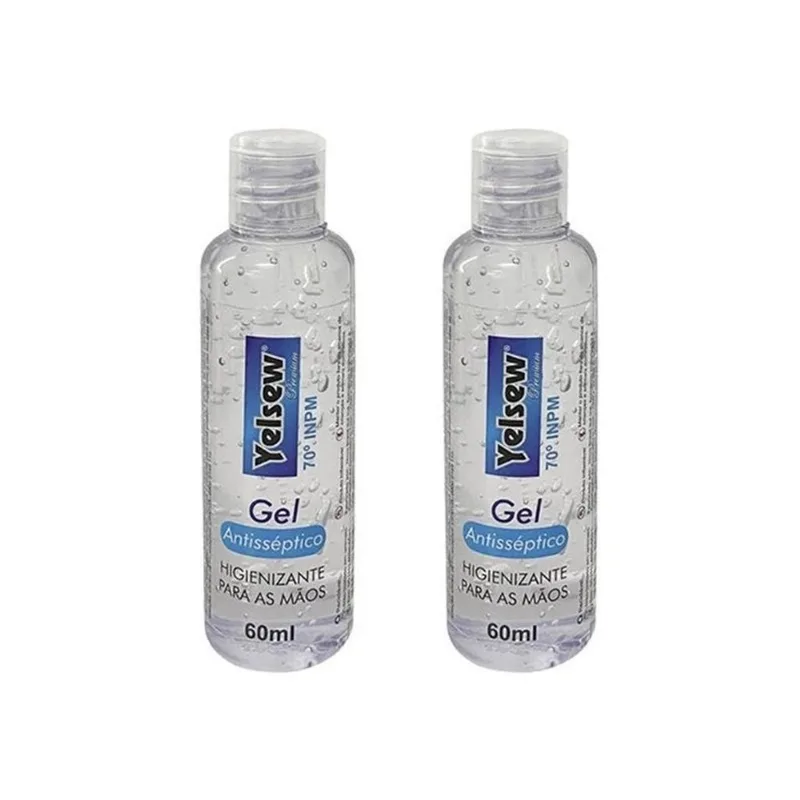 Álcool Gel De Bolso 70% 60Ml - Kit 2 Unidades - Yelsew