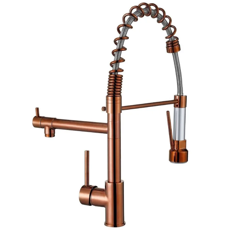 Torneira Cozinha Gourmet Rose Gold Monocomando 55Cm Premium