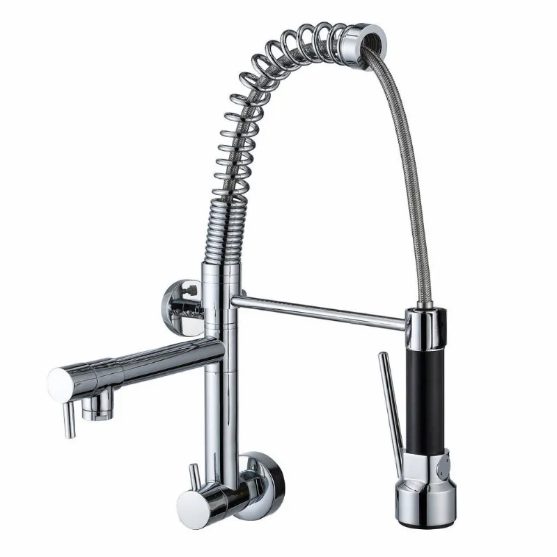 Torneira Cozinha Gourmet De Parede Bica Móvel Cromo Premium