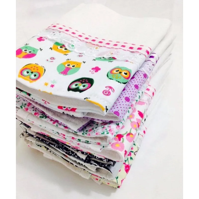 Pano De Prato Barrado Kit Com 10 Peças