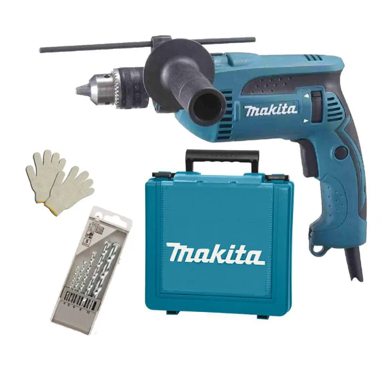 Furadeira Impacto 1/2 760W Makita Hp1640K + Acessórios 110V
