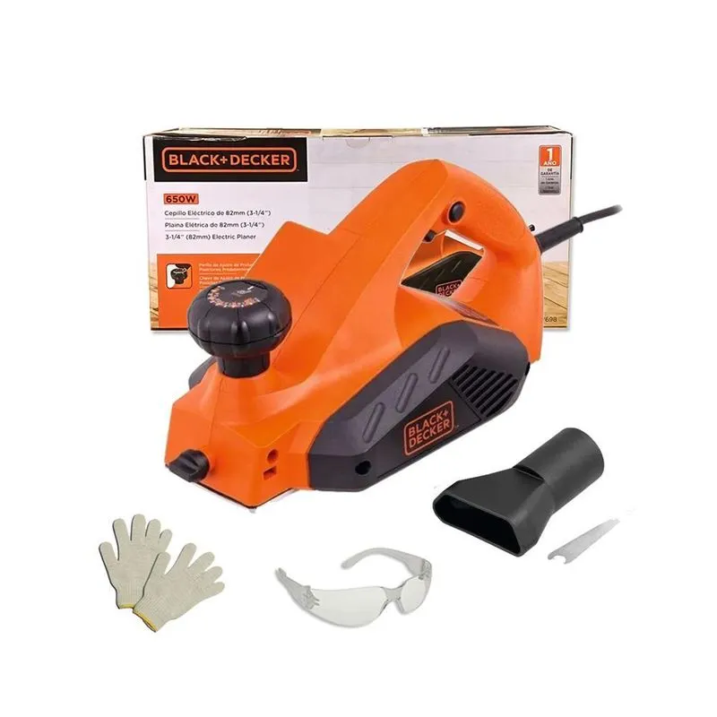 Plaina Elétrica 3.1/4'' 650W Black+Decker 7698 + Acess 220V