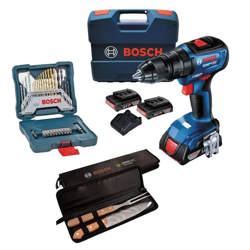 Parafusadeira Furad Impacto 18v Bosch Gsb 18v-50 Brush + Kit