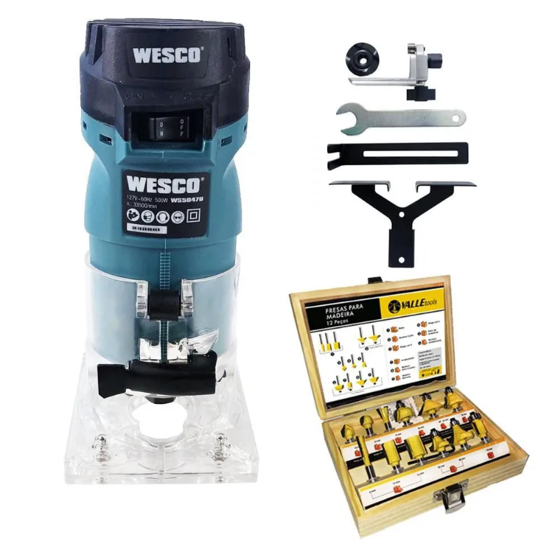 Tupia Laminadora Elétrica Wesco Ws5047 500W + Jogo 12 Fresas