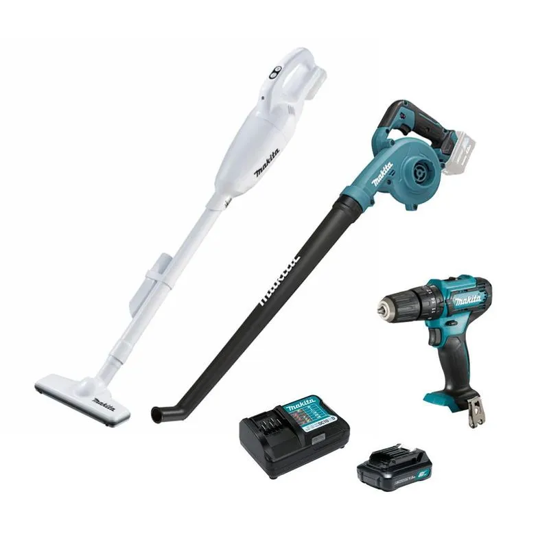 Kit Makita Parafus + Aspirador + Soprador Clx248 Bat Carreg